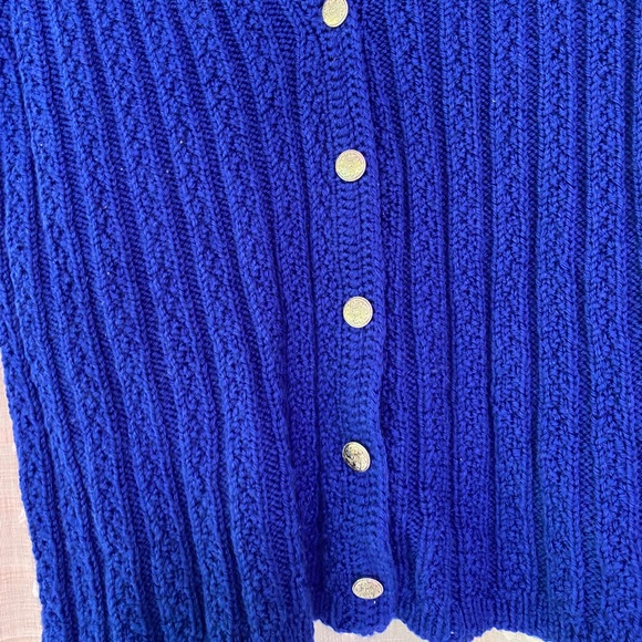 Royal Blue chunky knit sweater vest - Picture 4 of 4